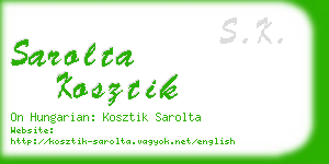 sarolta kosztik business card